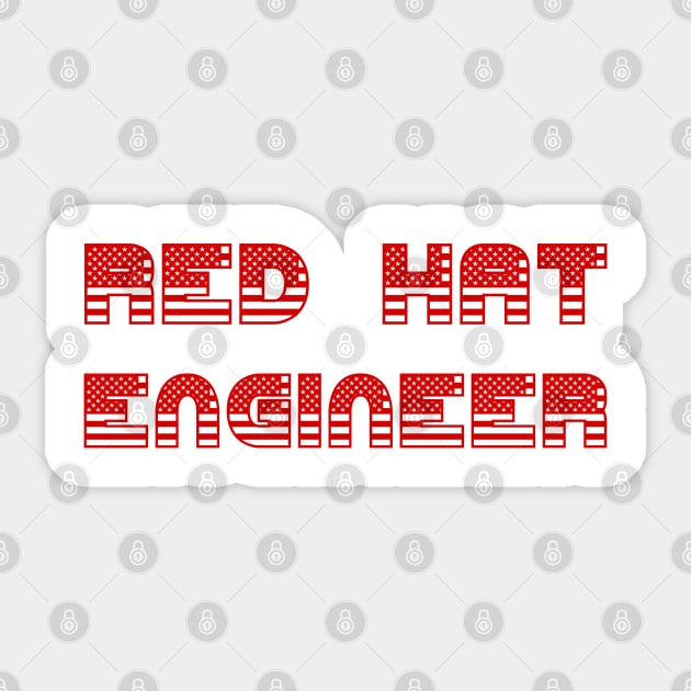 Red Hat Engineer in USA Sticker by ArtMomentum